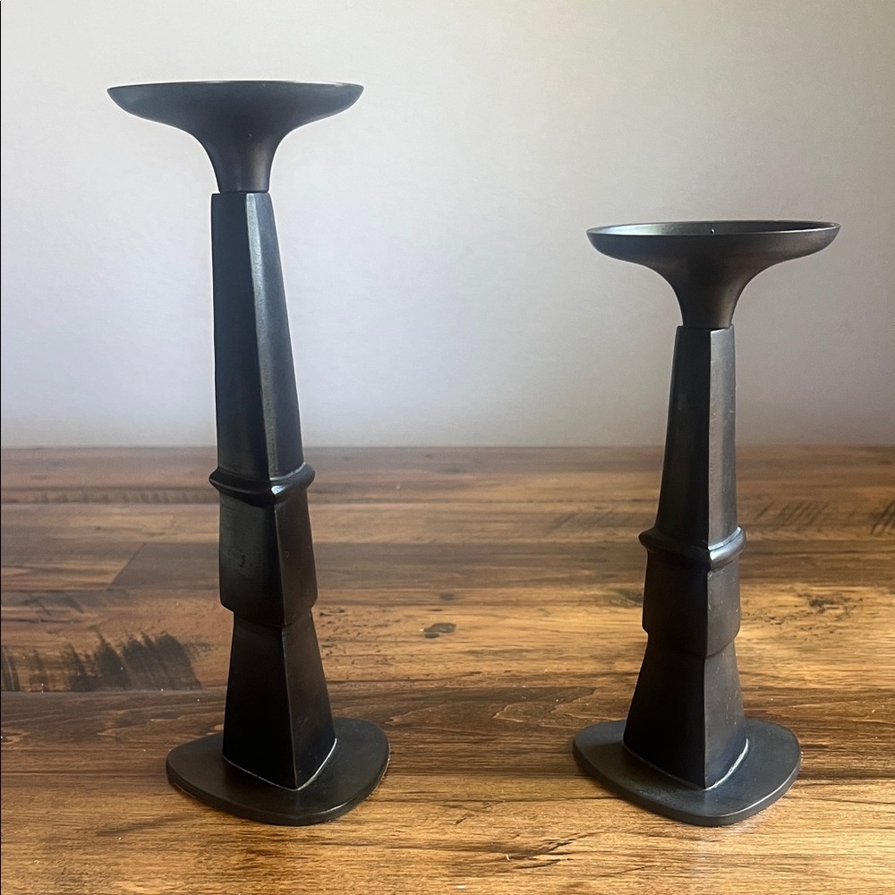 Painted Brass Midcentury Modern Dansk Pair of Candle Holders MCM